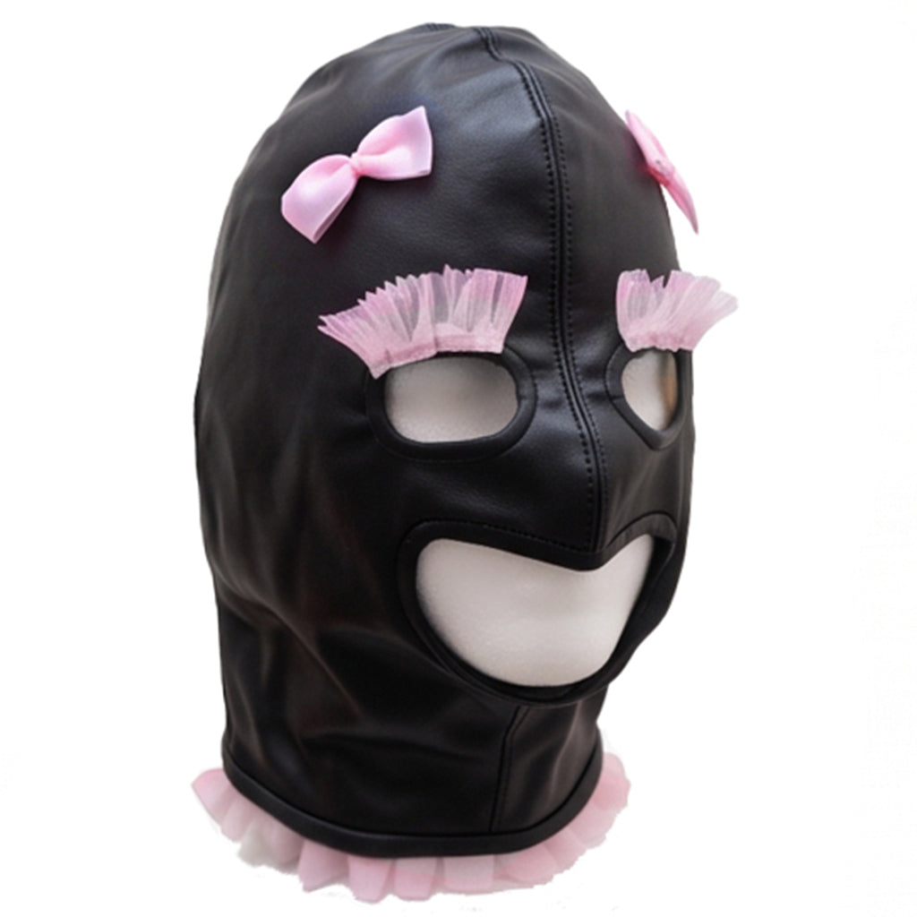 Pink leather face mask