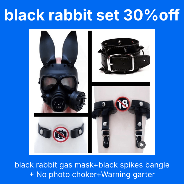 black rabbit gas mask set