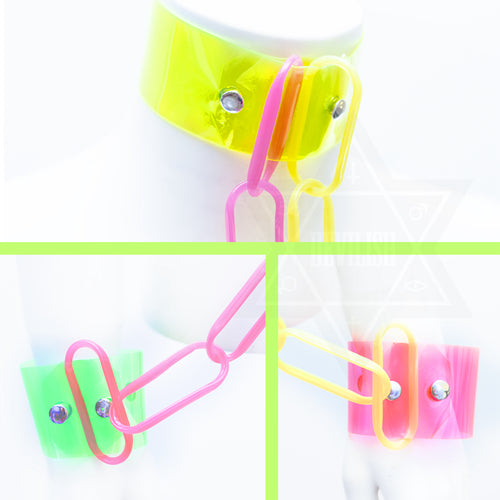 Kawaii slave choker bangle set