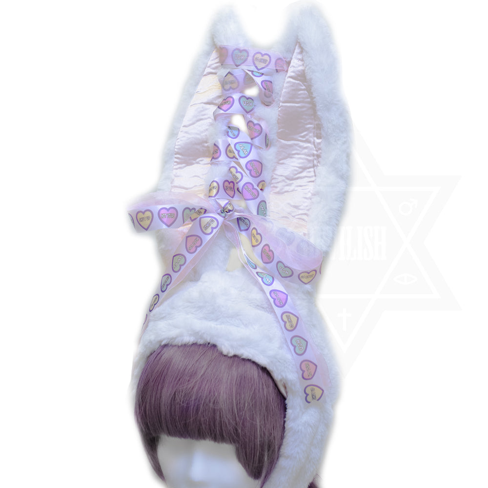 Punky heart bunny hat