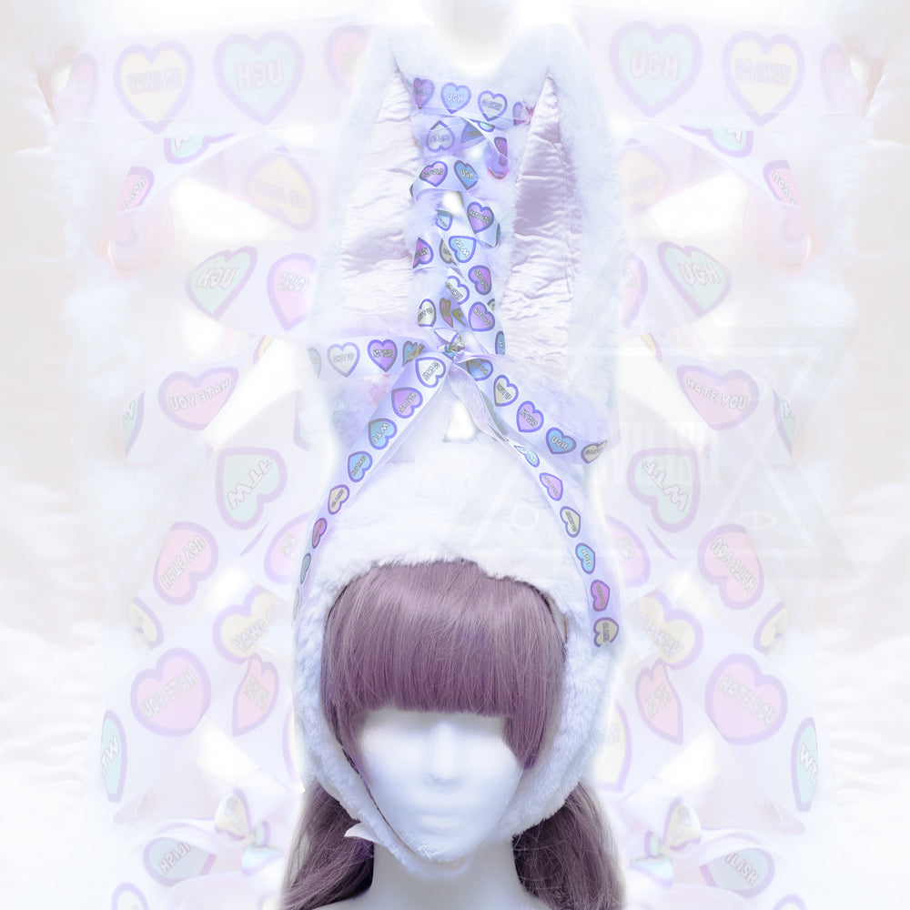Punky heart bunny hat