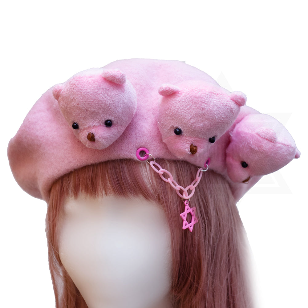 Pink little bears beret *