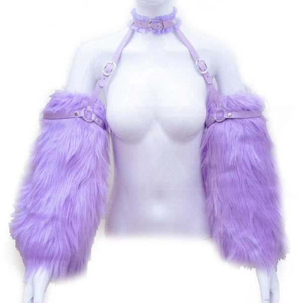 Fur sleeves harness(purple)*