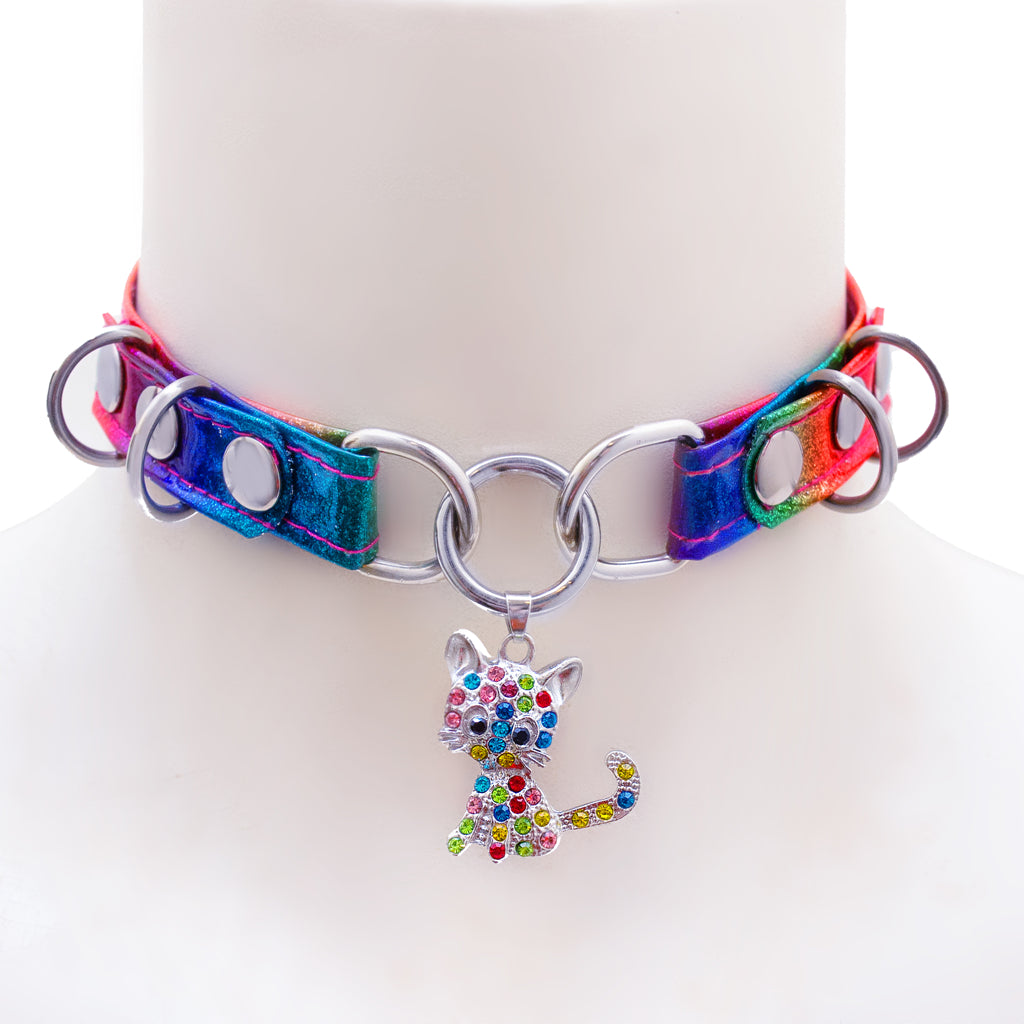Rainbow cat choker