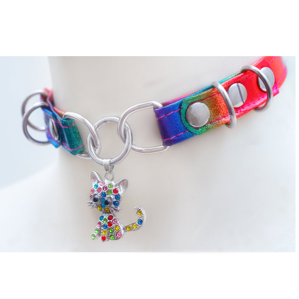 Rainbow cat choker