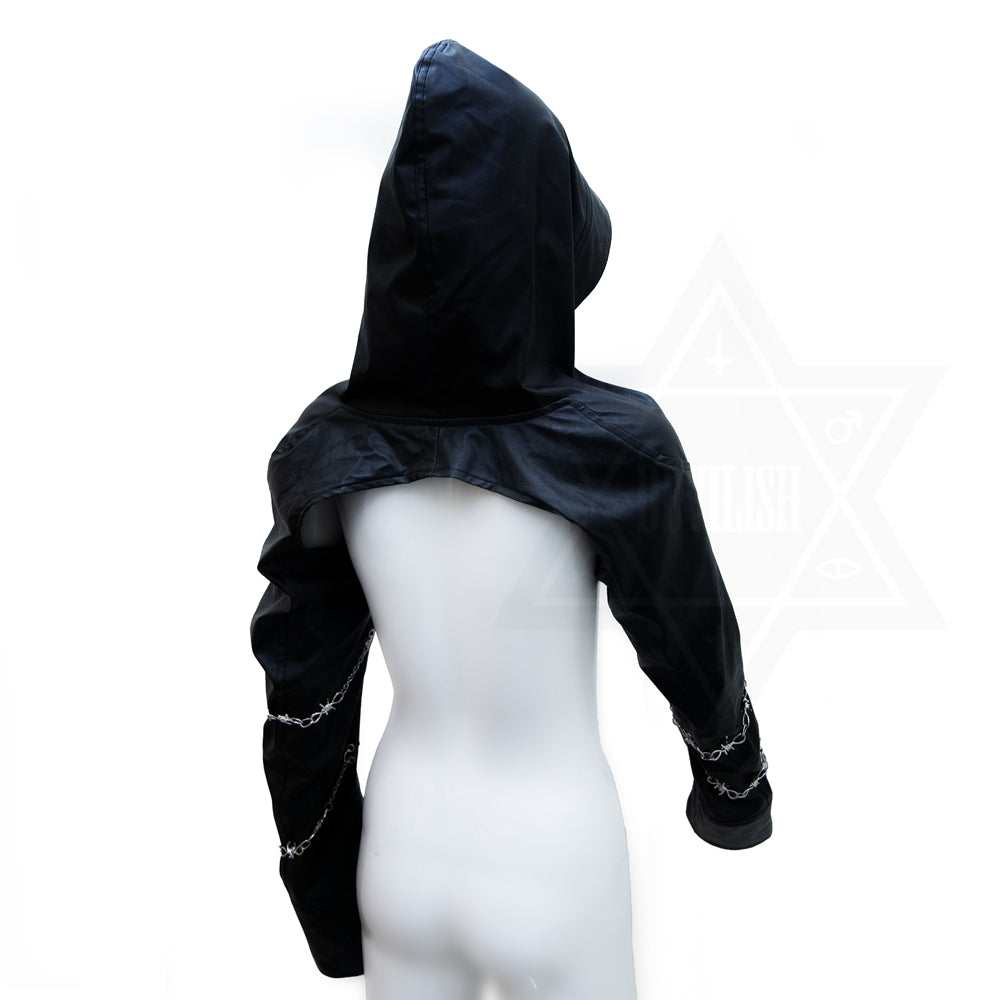Leave me alone leather hoodie