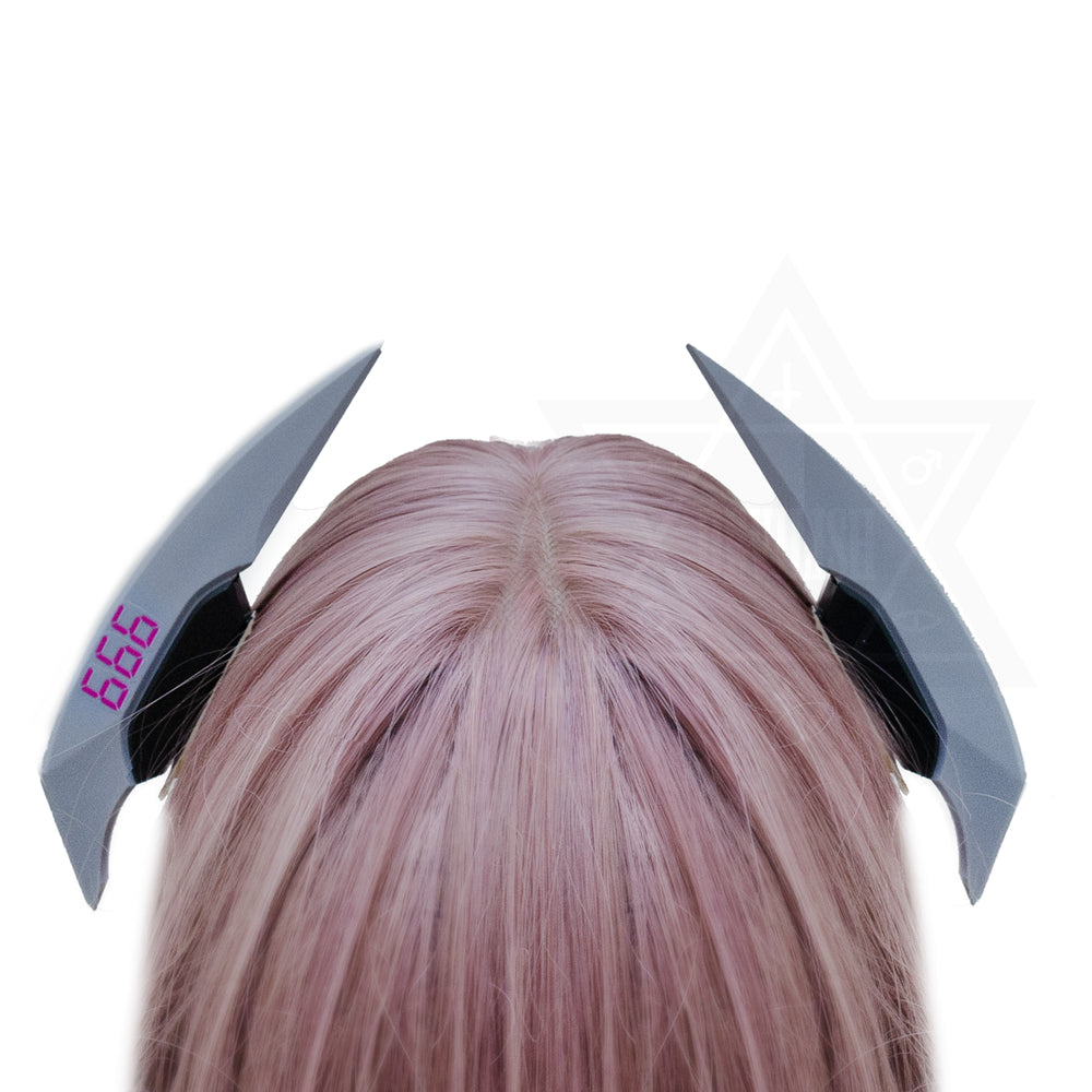 Number 666 hair clips