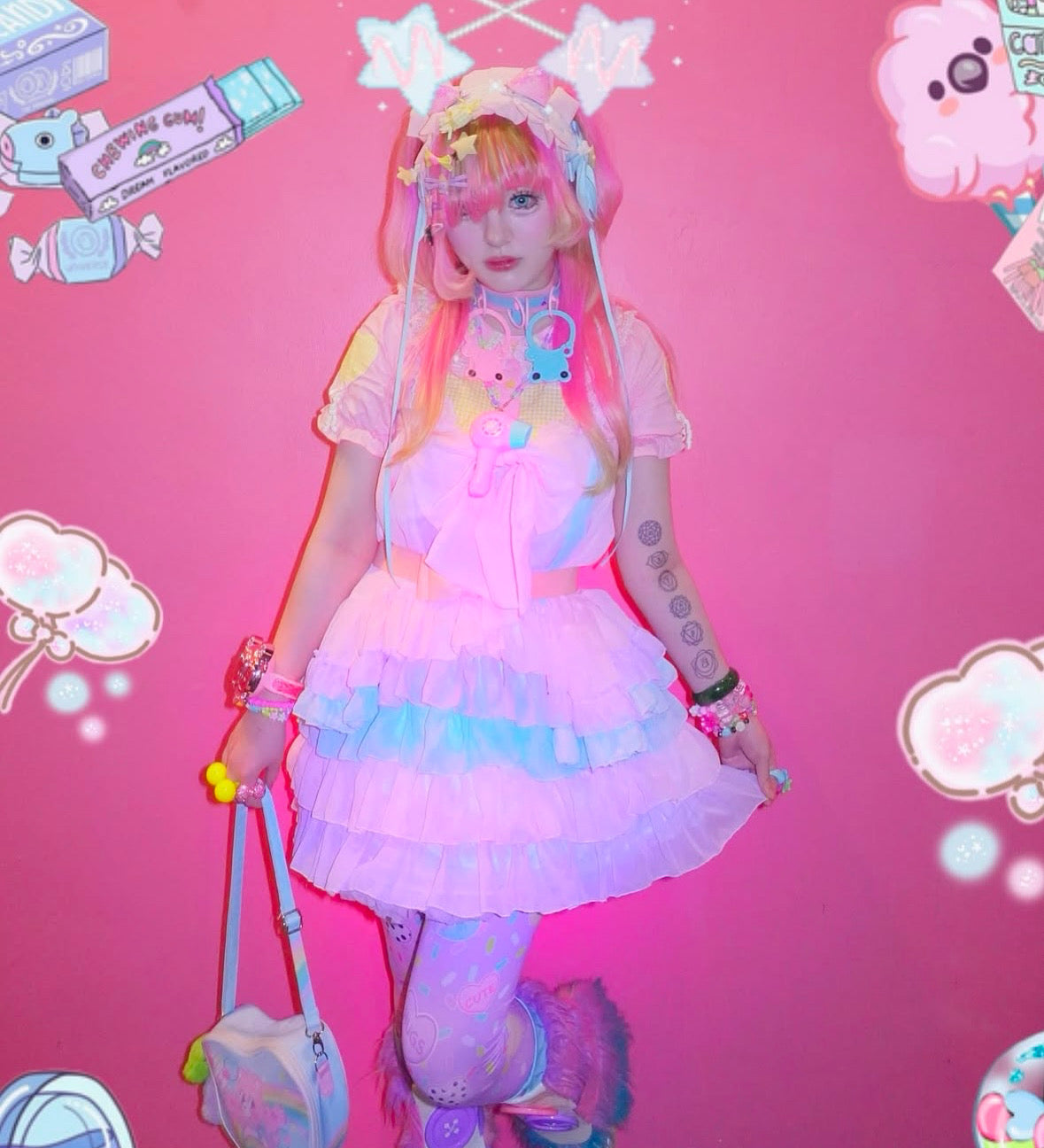 Pastel bear choker