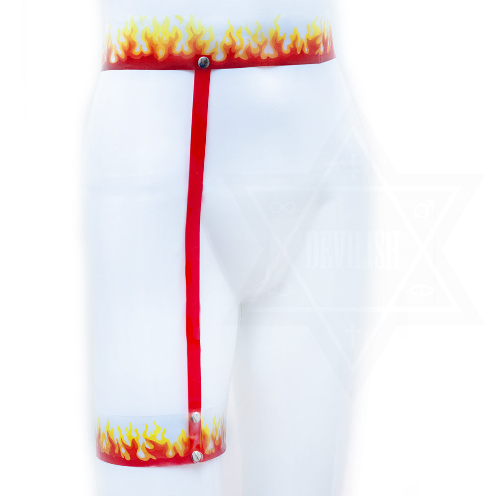 Flame garter belt