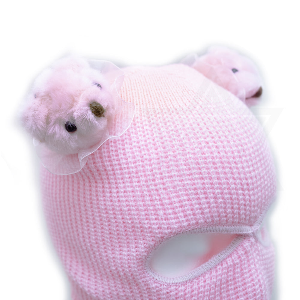 Pink little bears beanie mask*
