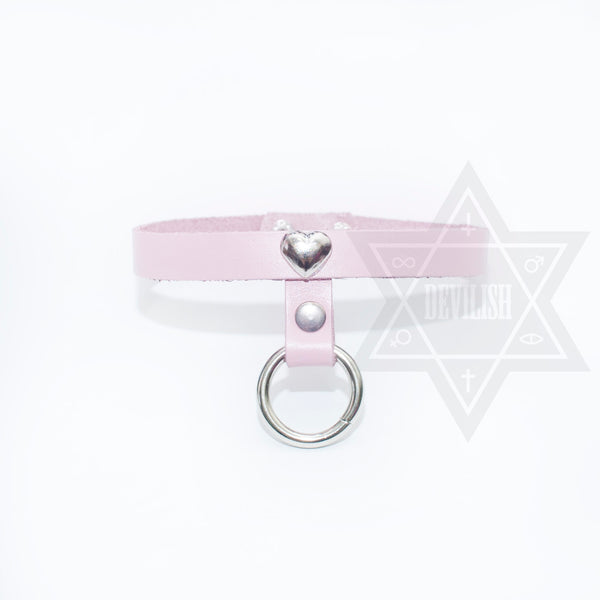 Love ring choker(Black/Pink)*