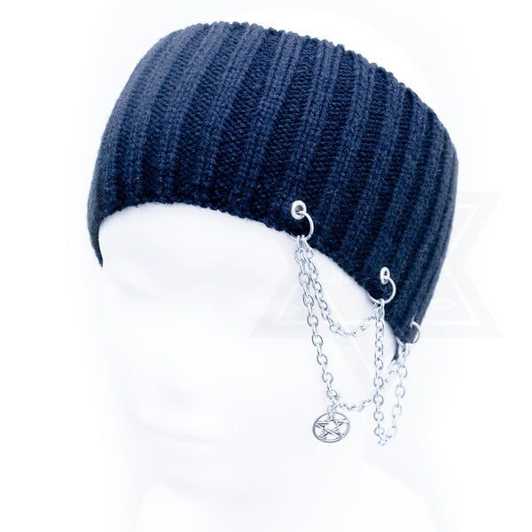 Pentagram chained knit headband