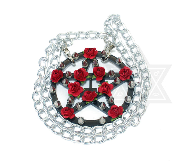 Thorny pentagram necklace(Clear,Black)