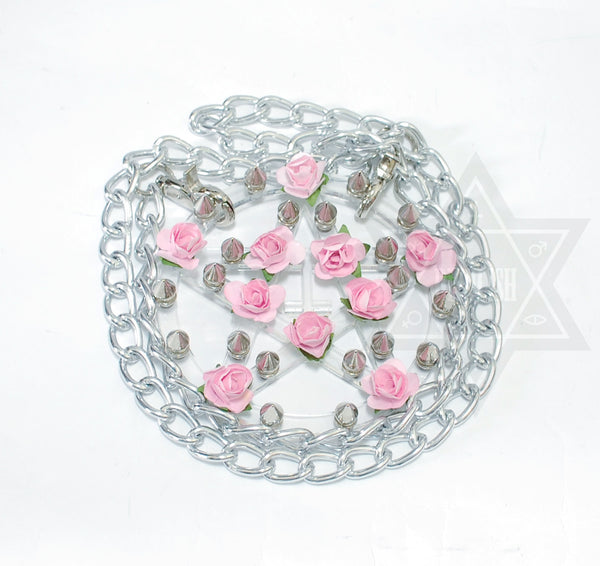 Thorny pentagram necklace(Clear,Black)