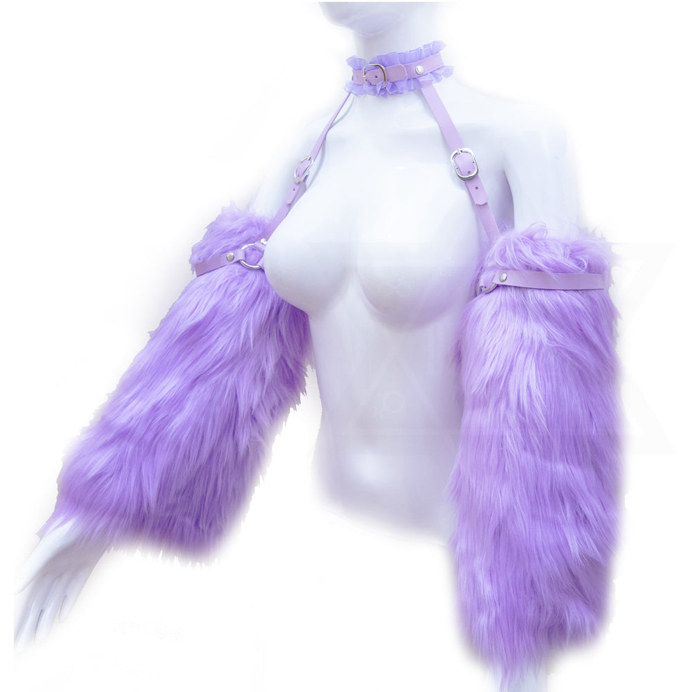 Fur sleeves harness(purple)