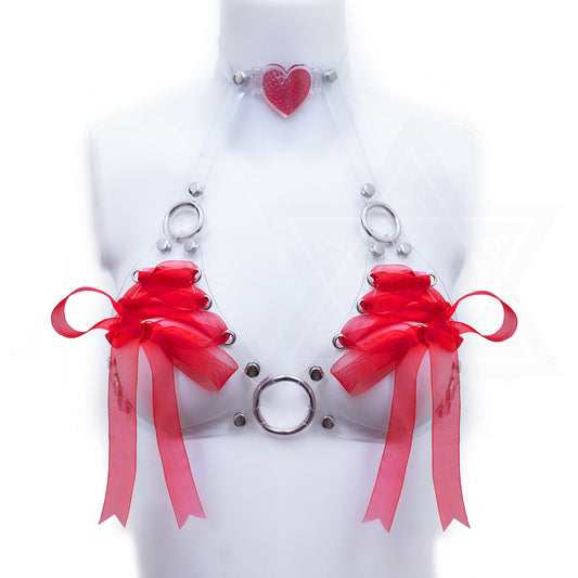 Strawberry heart ribbon harness