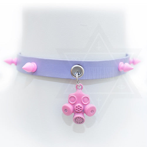 pink gas mask choker*