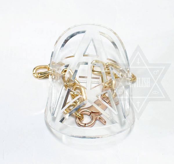 Pentagram shield bracelet(Black,Clear)