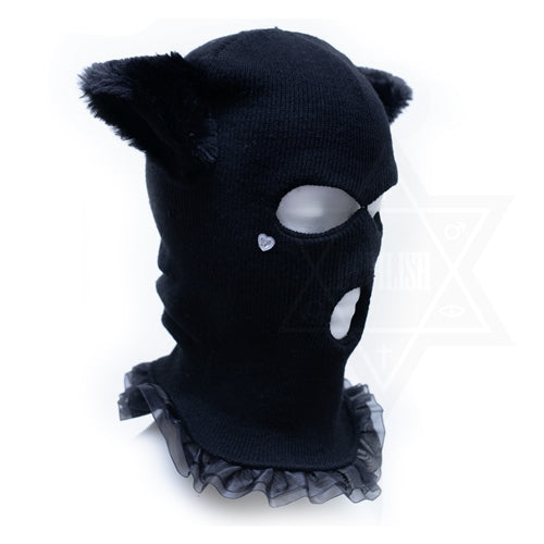 Black cat mask beanie