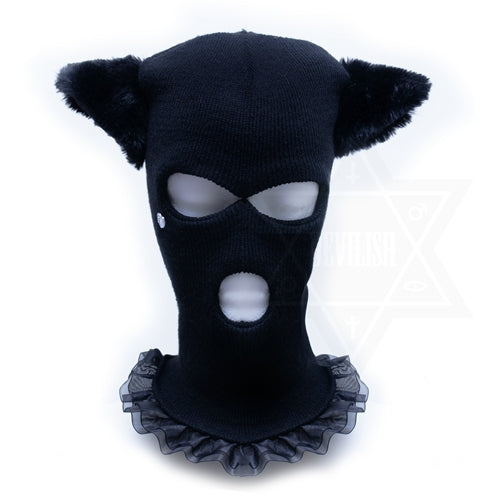 Black cat mask beanie
