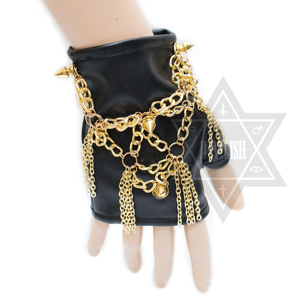 Golden chained glove