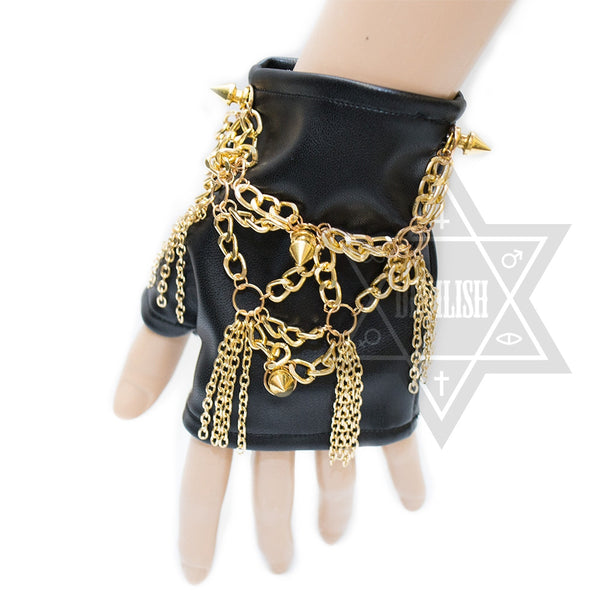 Golden chained glove