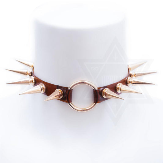 Spiky amber choker*