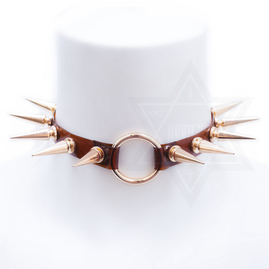 Spiky amber choker