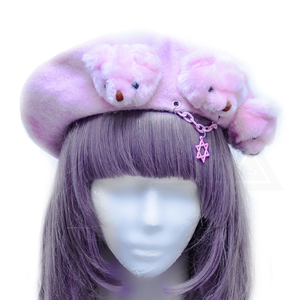 Pink little bears beret