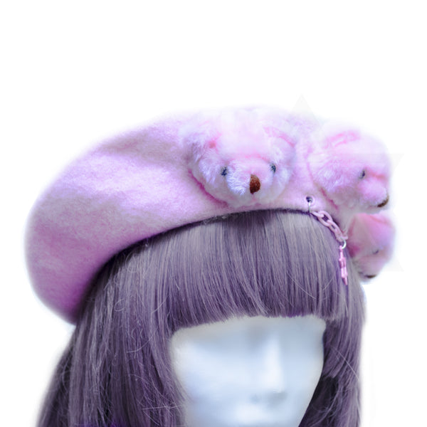 Pink little bears beret *