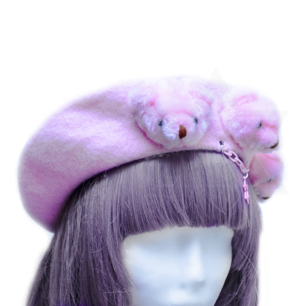 Pink little bears beret*