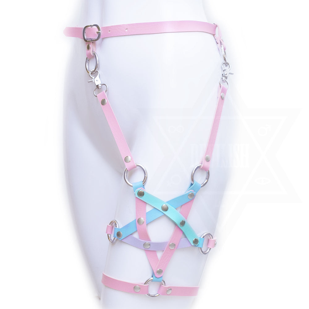 Pastel pentagram garter belt