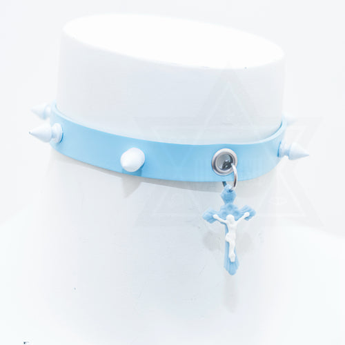 Pastel cross choker(blue,green)