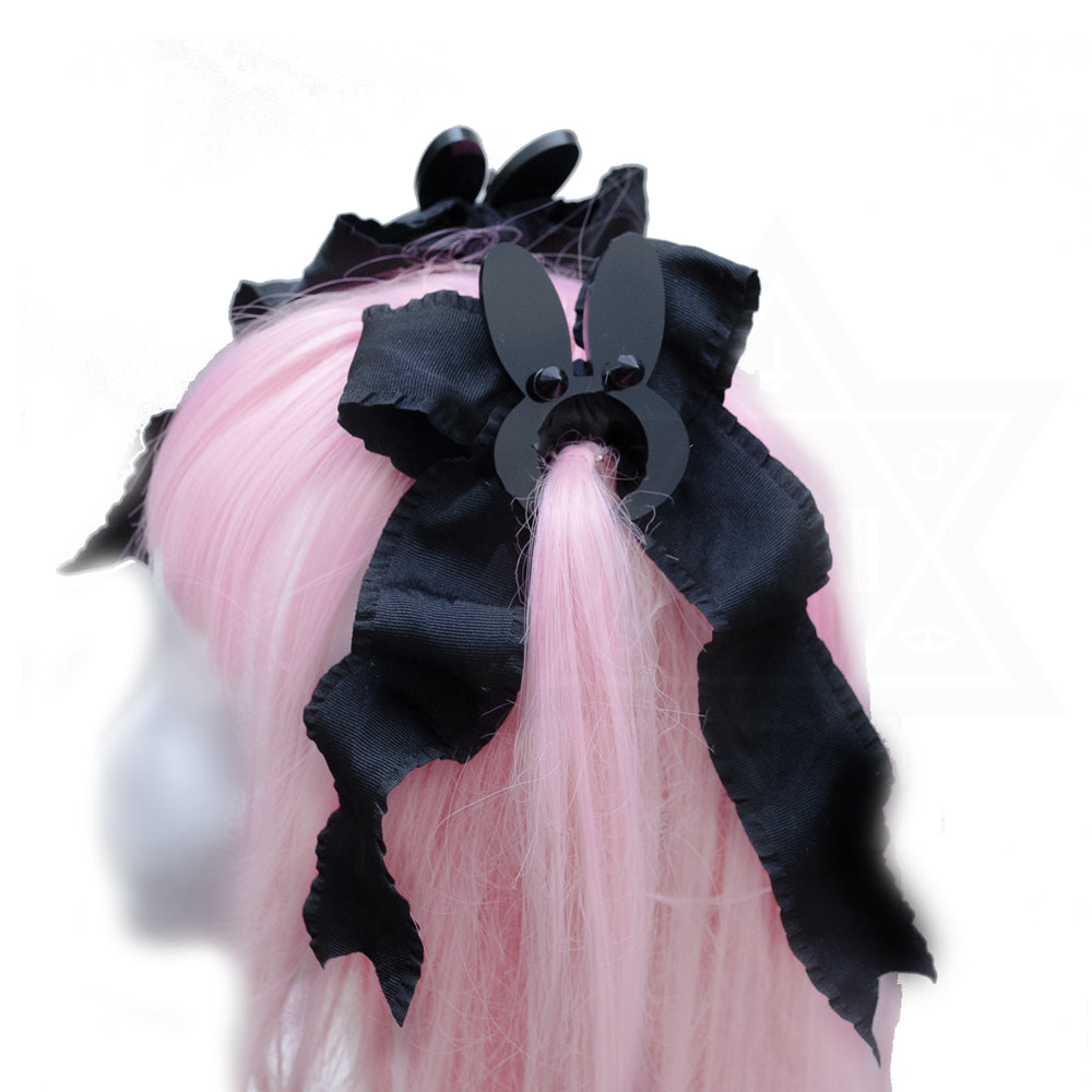 Black rabbit twin tail hair harness