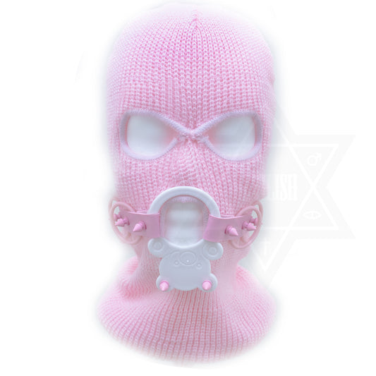 Pastel bear mask beanie