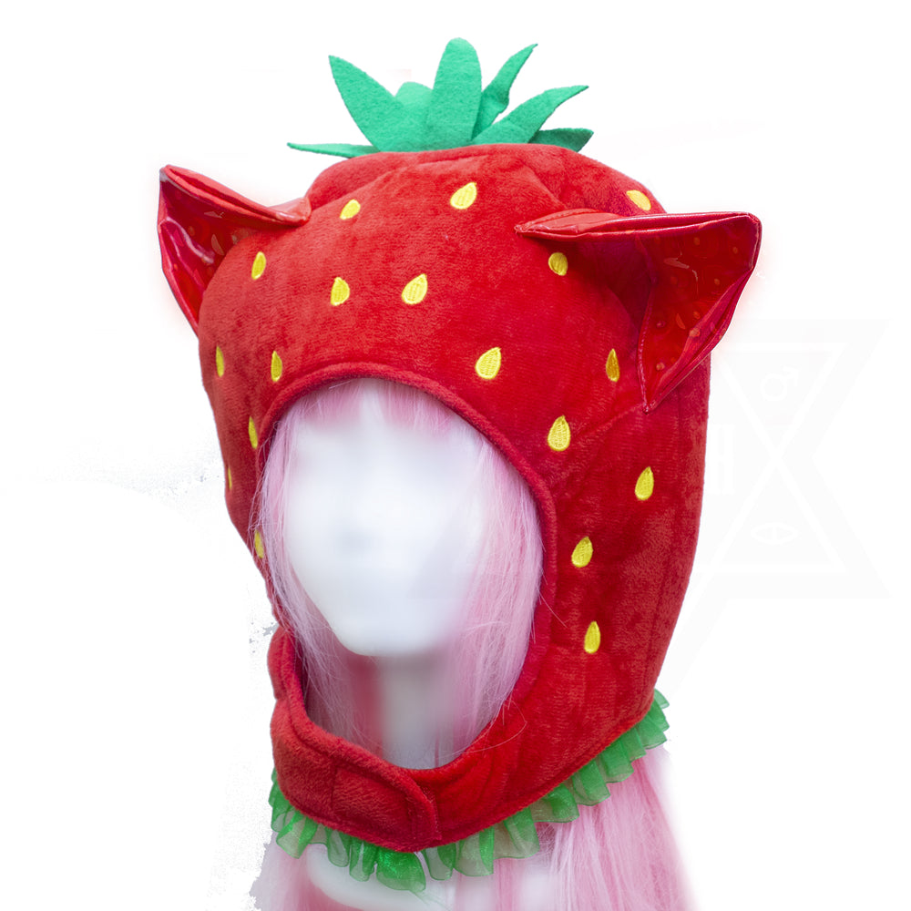 Strawberry kitten hat