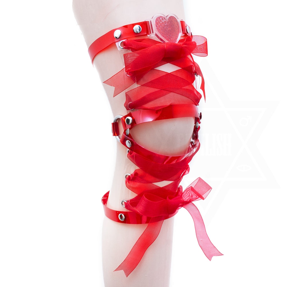 Strawberry heart leg harness