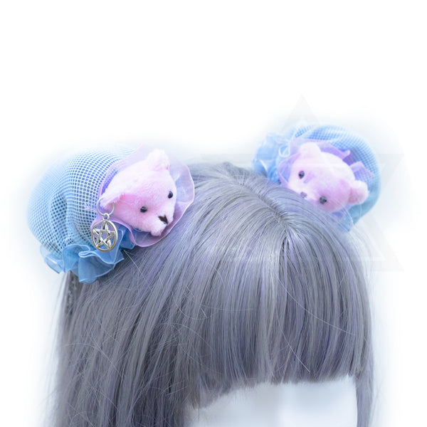 Pink little bears hair bun Covers