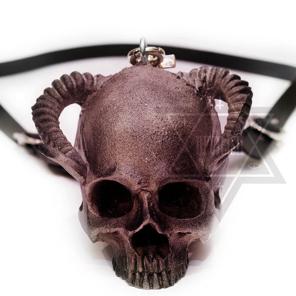 Demonic skull necklace
