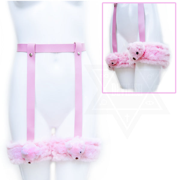 Pink little bears garter belt