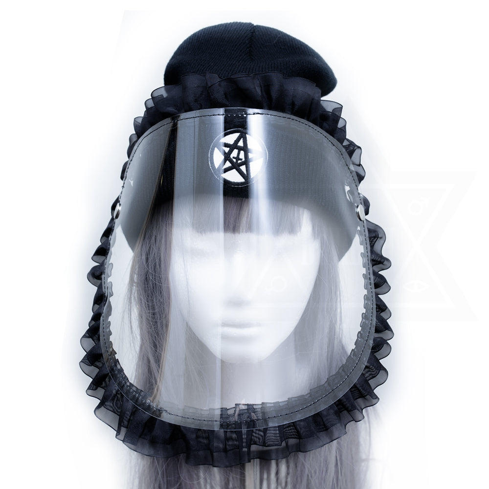 Frilled face shield beanie