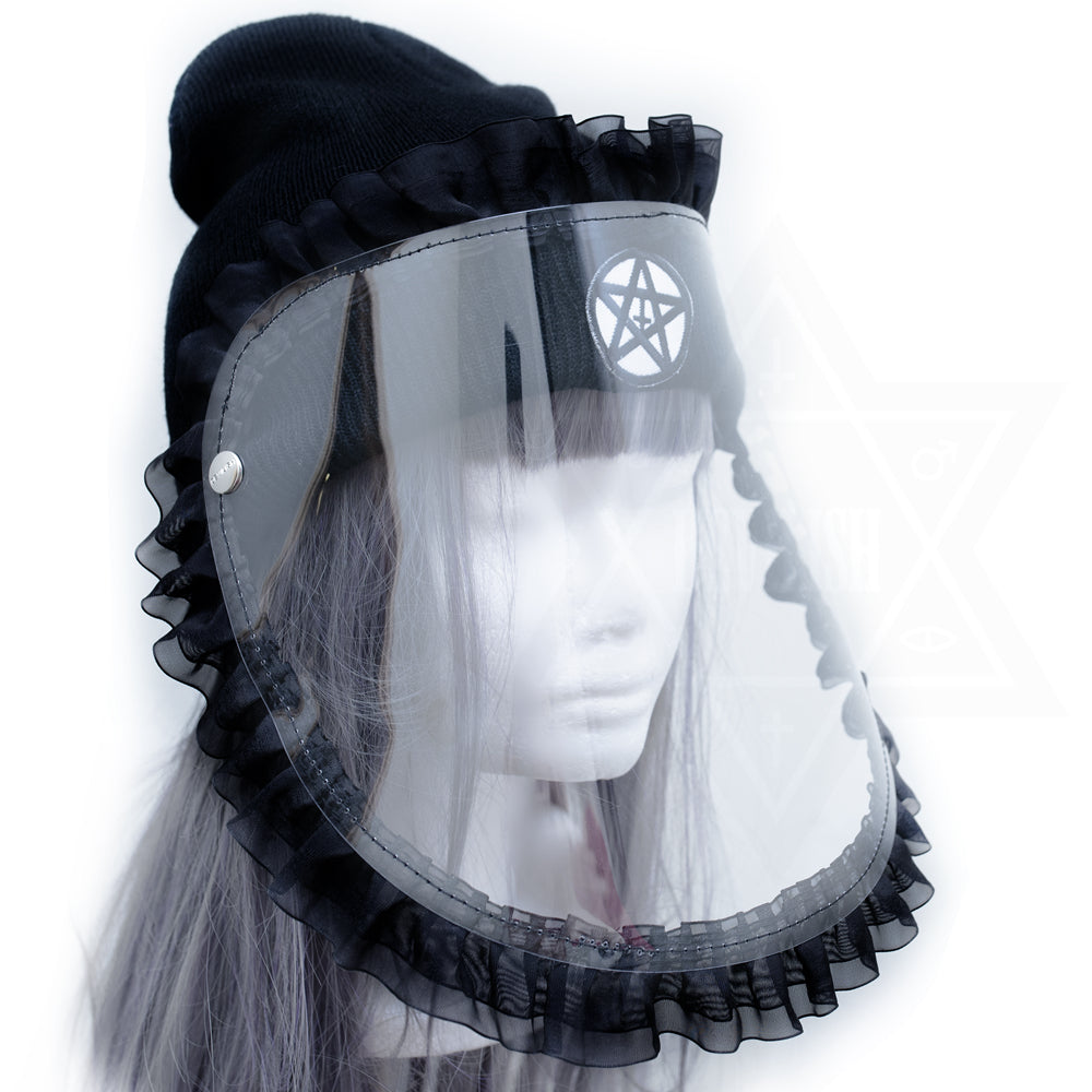 Frilled face shield beanie