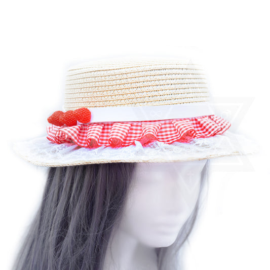 Strawberry cake straw hat