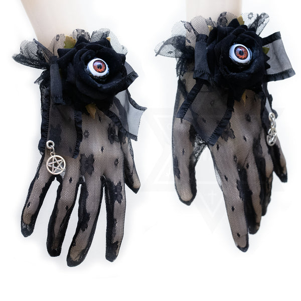 Eyed lace gloves