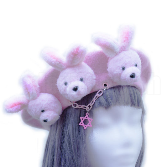 Pink little rabbits beret