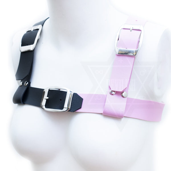 Two sided heavy leather harness