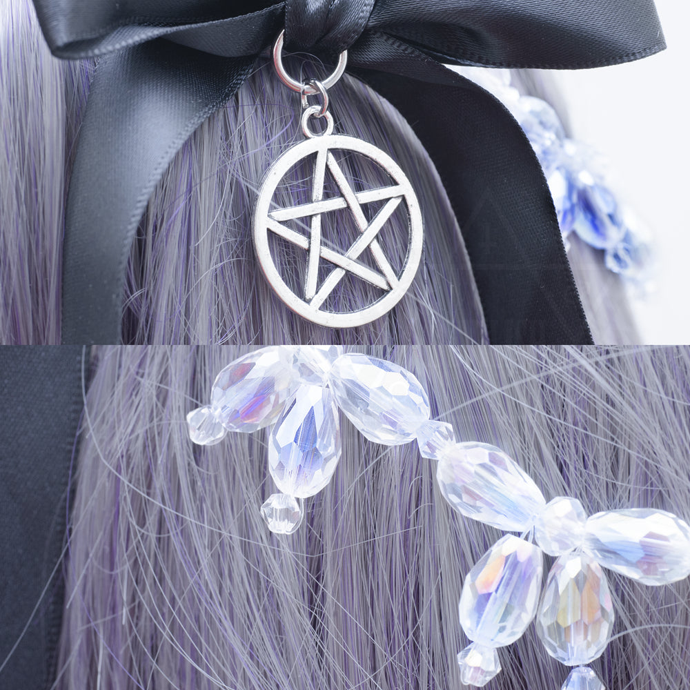 Goth princess hair clips set