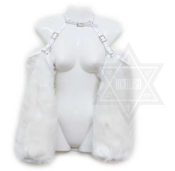 Fur Sleeves harness(White,Black)