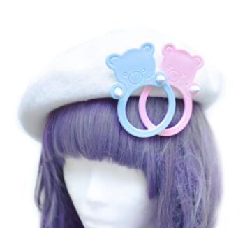 pastel bear beret