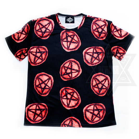 Pentagram burn T-shirt,Short pants